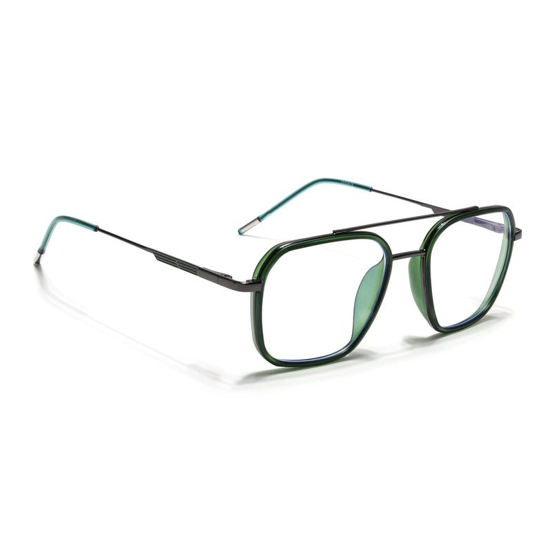 Eyejack Olive & Grey Wayfarer Eyeglasses for Men & Women (2504FCL1574-C8)