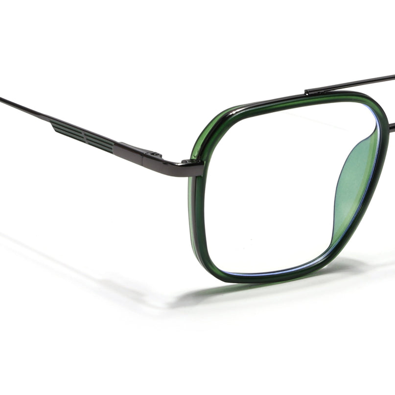 Eyejack Olive & Grey Wayfarer Eyeglasses for Men & Women (2504FCL1574-C8)