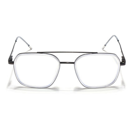 Eyejack Transparent & Grey Wayfarer Eyeglasses for Men & Women (2504FCL1575-C9)