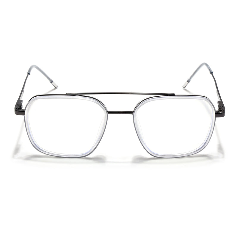 Eyejack Transparent & Grey Wayfarer Eyeglasses for Men & Women (2504FCL1575-C9)