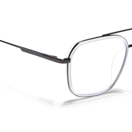 Eyejack Transparent & Grey Wayfarer Eyeglasses for Men & Women (2504FCL1575-C9)