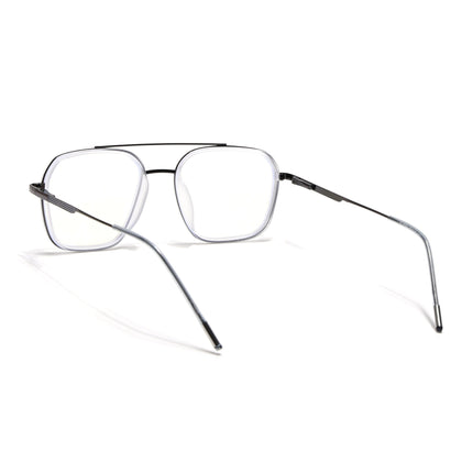 Eyejack Transparent & Grey Wayfarer Eyeglasses for Men & Women (2504FCL1575-C9)