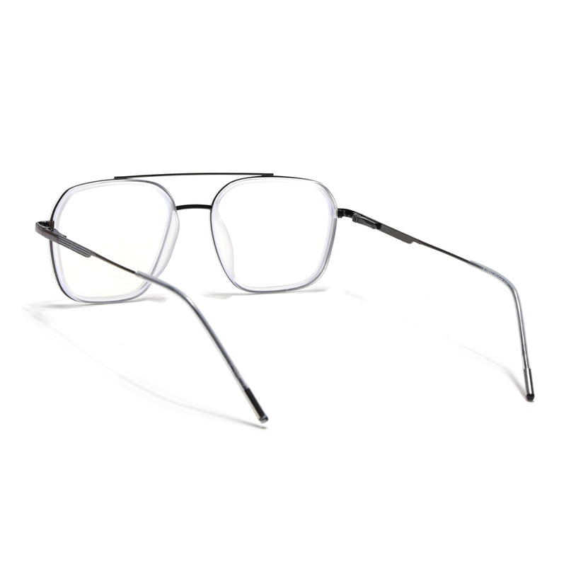 Eyejack Transparent & Grey Wayfarer Eyeglasses for Men & Women (2504FCL1575-C9)