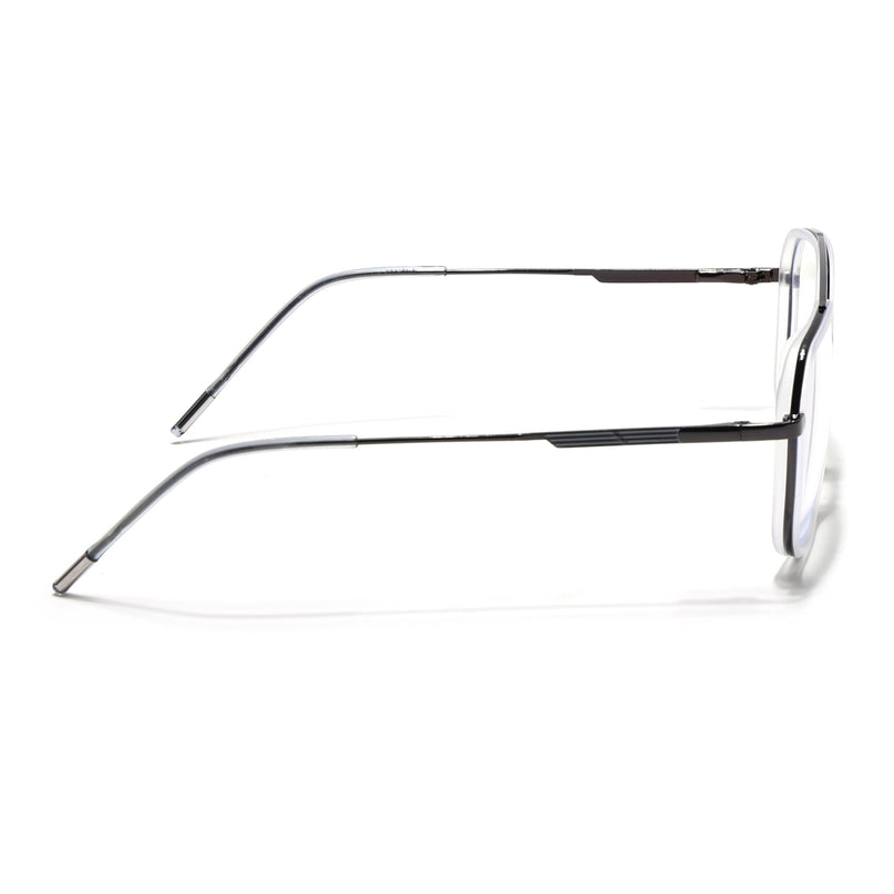Eyejack Transparent & Grey Wayfarer Eyeglasses for Men & Women (2504FCL1575-C9)
