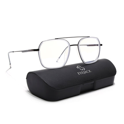 Eyejack Transparent & Grey Wayfarer Eyeglasses for Men & Women (2504FCL1575-C9)