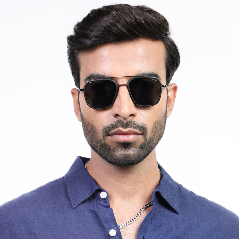 Eyejack Black & Grey Wayfarer Polarized Sunglasses for Men & Women (2504PCL1489)