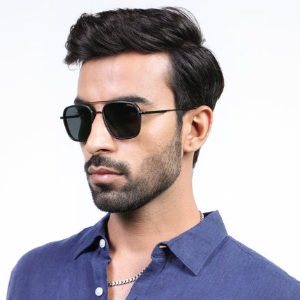 Eyejack Black & Grey Wayfarer Polarized Sunglasses for Men & Women (2504PCL1489)