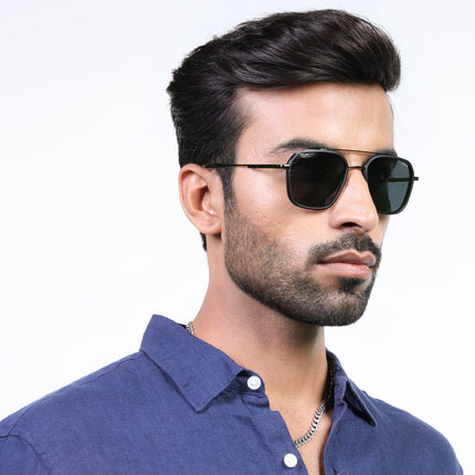 Eyejack Black & Grey Wayfarer Polarized Sunglasses for Men & Women (2504PCL1489)