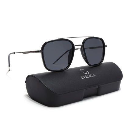 Eyejack Black & Grey Wayfarer Polarized Sunglasses for Men & Women (2504PCL1489)
