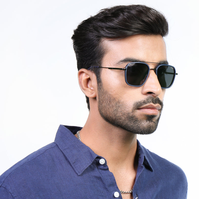 Eyejack Blue & Grey Wayfarer Polarized Sunglasses for Men & Women (2504PCL1490)