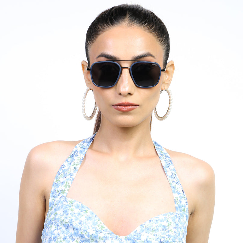 Eyejack Blue & Grey Wayfarer Polarized Sunglasses for Men & Women (2504PCL1490)