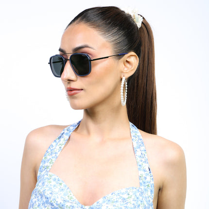 Eyejack Blue & Grey Wayfarer Polarized Sunglasses for Men & Women (2504PCL1490)