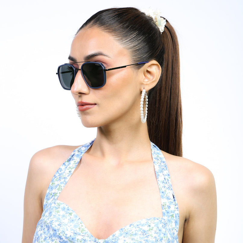 Eyejack Blue & Grey Wayfarer Polarized Sunglasses for Men & Women (2504PCL1490)