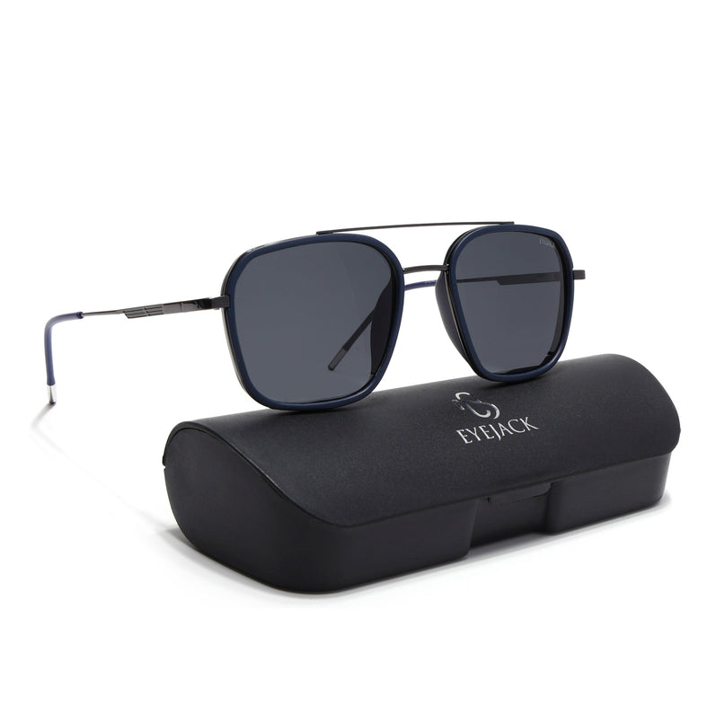 Eyejack Blue & Grey Wayfarer Polarized Sunglasses for Men & Women (2504PCL1490)