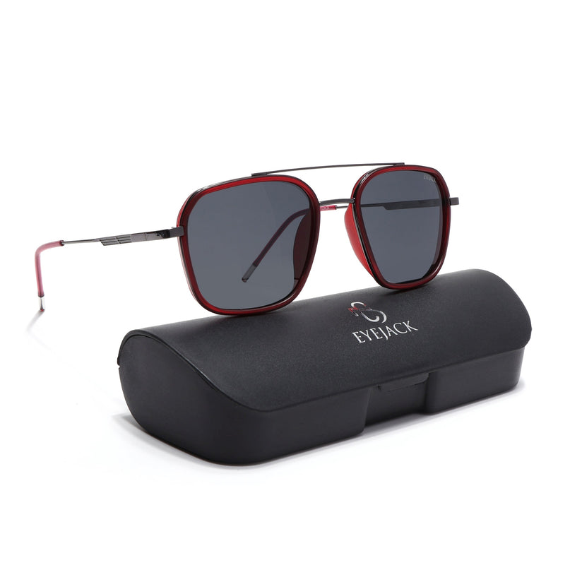 Eyejack Red & Grey Wayfarer Polarized Sunglasses for Men & Women (2504PCL1491)