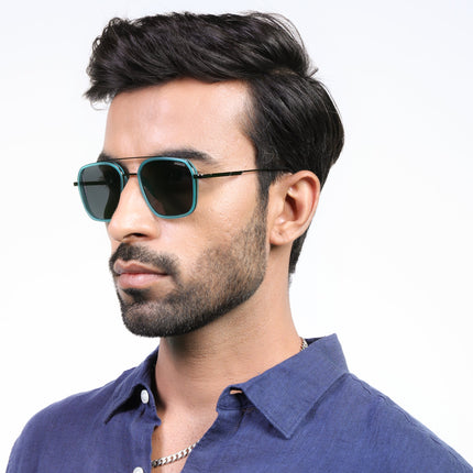 Eyejack Sea Green & Grey Wayfarer Polarized Sunglasses for Men & Women (2504PCL1493)