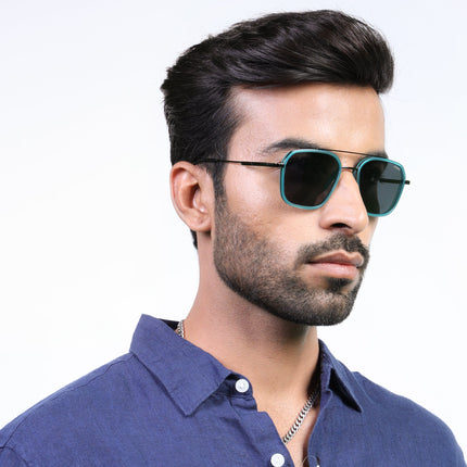 Eyejack Sea Green & Grey Wayfarer Polarized Sunglasses for Men & Women (2504PCL1493)