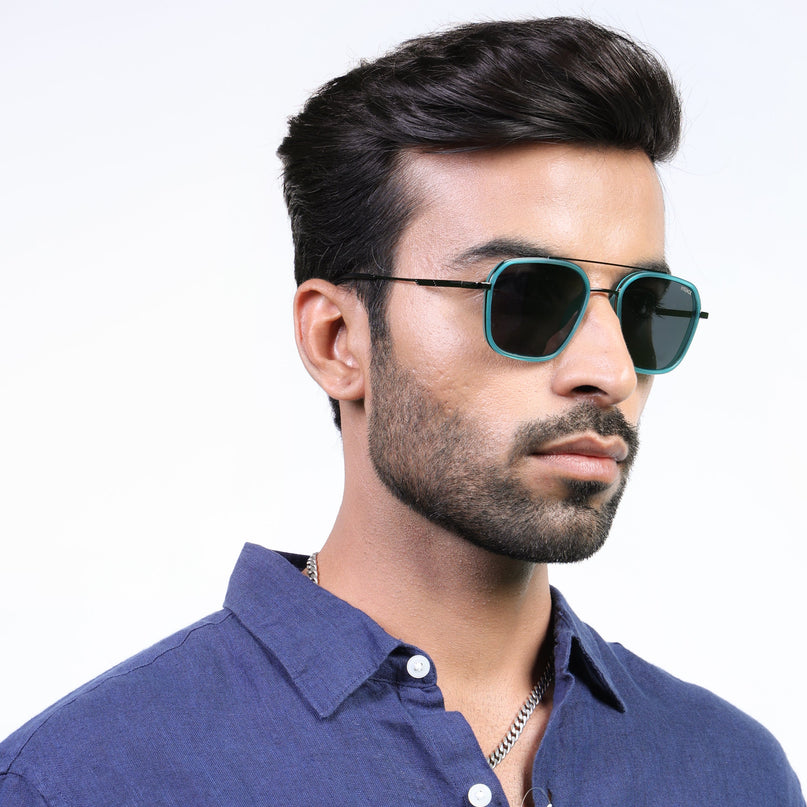 Eyejack Sea Green & Grey Wayfarer Polarized Sunglasses for Men & Women (2504PCL1493)