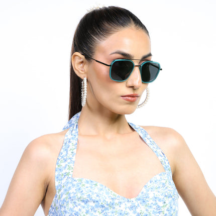 Eyejack Sea Green & Grey Wayfarer Polarized Sunglasses for Men & Women (2504PCL1493)