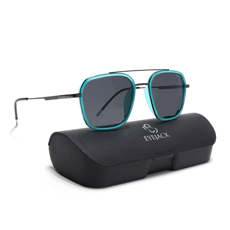 Eyejack Sea Green & Grey Wayfarer Polarized Sunglasses for Men & Women (2504PCL1493)
