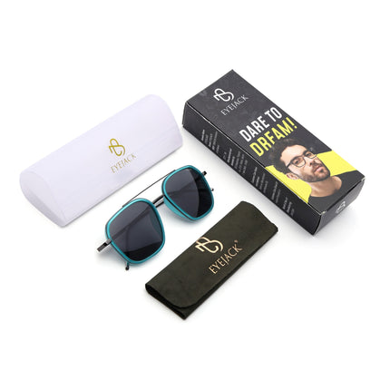 Eyejack Sea Green & Grey Wayfarer Polarized Sunglasses for Men & Women (2504PCL1493)