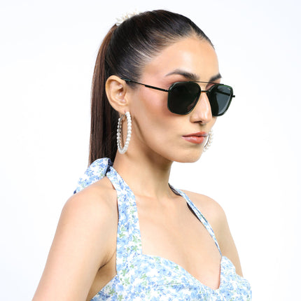 Eyejack Green & Grey Wayfarer Polarized Sunglasses for Men & Women (2504PCL1494)