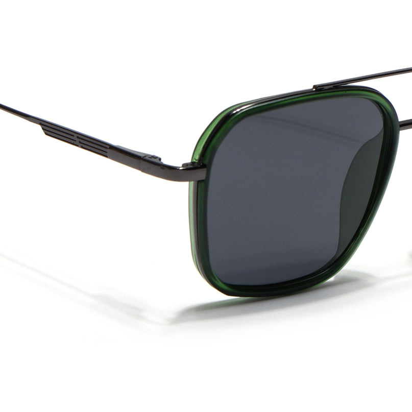 Eyejack Green & Grey Wayfarer Polarized Sunglasses for Men & Women (2504PCL1494)