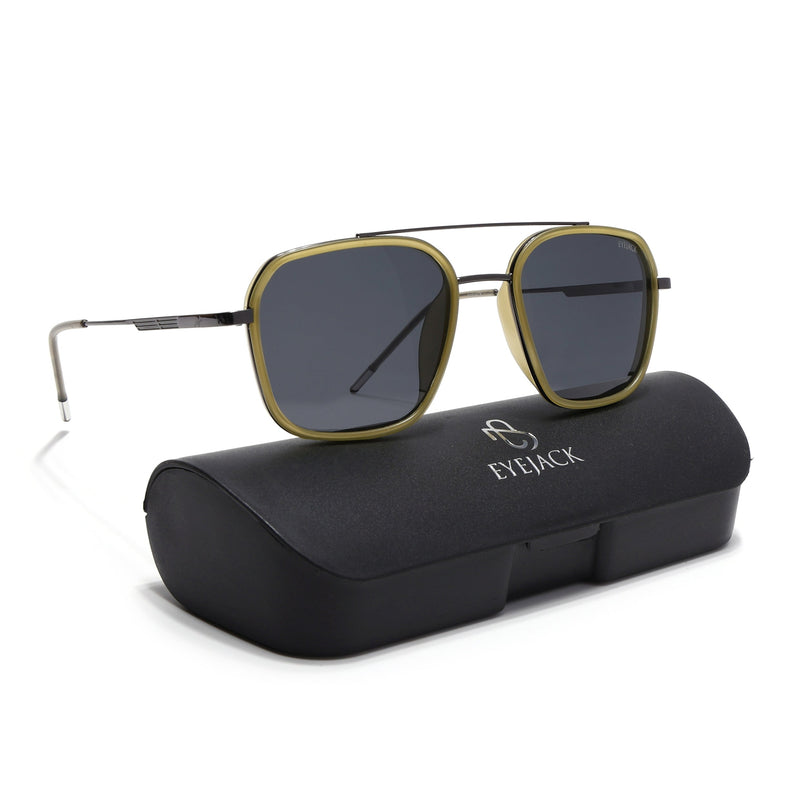 Eyejack Light Green & Grey Wayfarer Polarized Sunglasses for Men & Women (2504PCL1495)