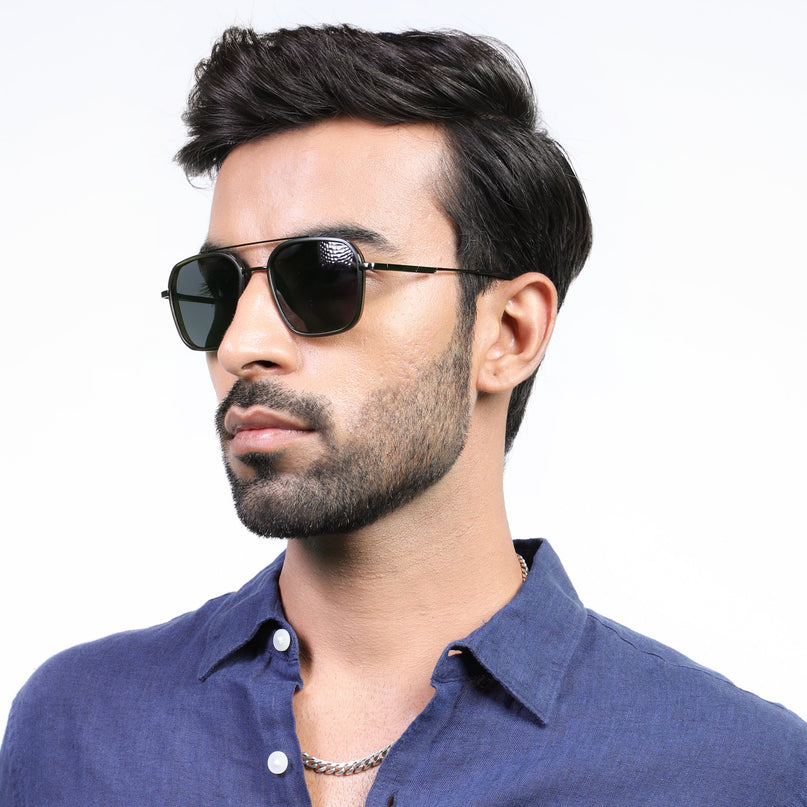 Eyejack Olive & Grey Wayfarer Polarized Sunglasses for Men & Women (2504PCL1496)