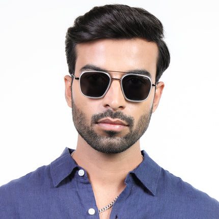 Eyejack Transparent & Grey Wayfarer Polarized Sunglasses for Men & Women (2504PCL1497)