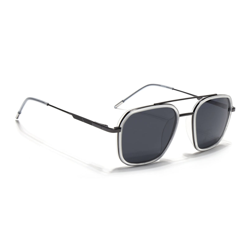 Eyejack Transparent & Grey Wayfarer Polarized Sunglasses for Men & Women (2504PCL1497)