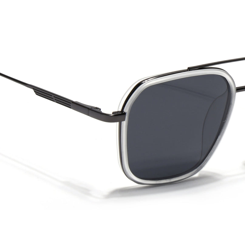 Eyejack Transparent & Grey Wayfarer Polarized Sunglasses for Men & Women (2504PCL1497)