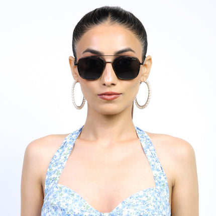 Eyejack Demi Brown & Grey Wayfarer Polarized Sunglasses for Men & Women (2504PCL1498)