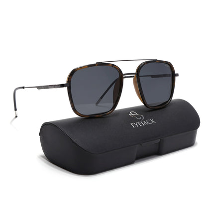 Eyejack Demi Brown & Grey Wayfarer Polarized Sunglasses for Men & Women (2504PCL1498)