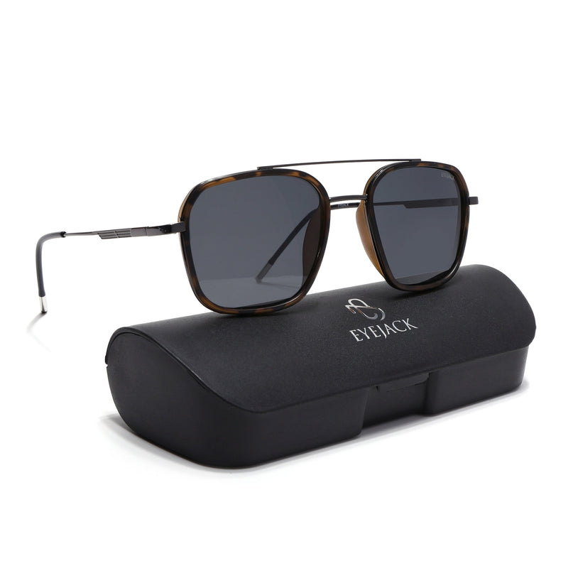 Eyejack Demi Brown & Grey Wayfarer Polarized Sunglasses for Men & Women (2504PCL1498)
