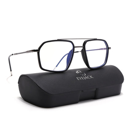 Eyejack Black & Grey Wayfarer Eyeglasses for Men & Women (2505FCL1577-C1)