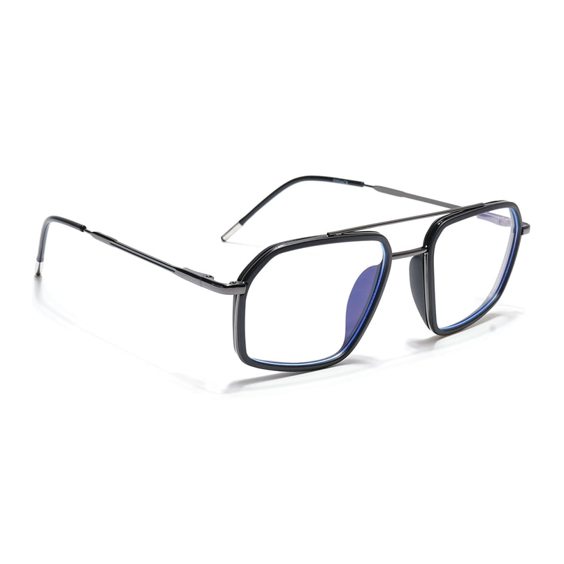 Eyejack Black & Grey Wayfarer Eyeglasses for Men & Women (2505FCL1577-C1)