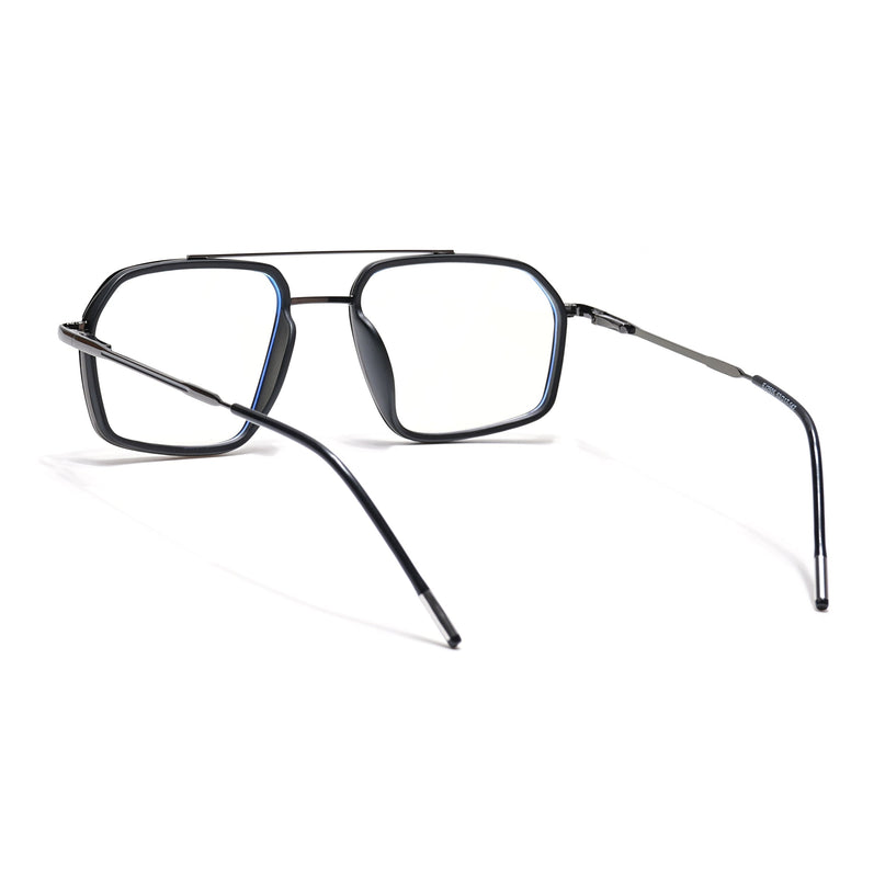 Eyejack Black & Grey Wayfarer Eyeglasses for Men & Women (2505FCL1577-C1)