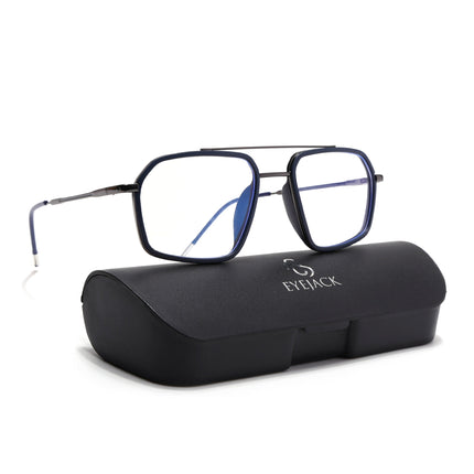 Eyejack Blue & Grey Wayfarer Eyeglasses for Men & Women (2505FCL1578-C2)