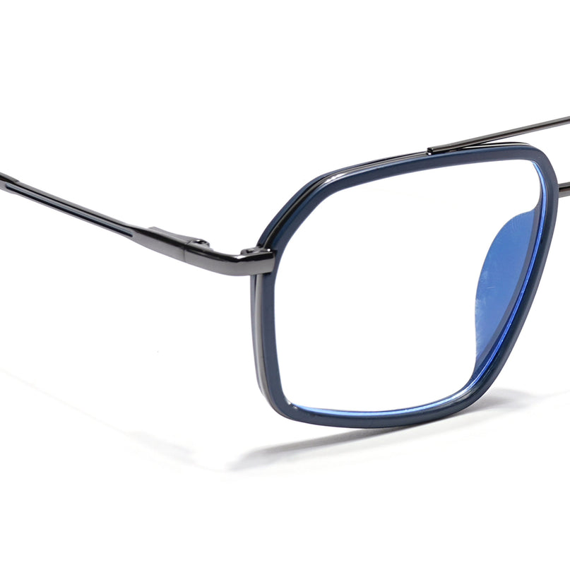 Eyejack Blue & Grey Wayfarer Eyeglasses for Men & Women (2505FCL1578-C2)