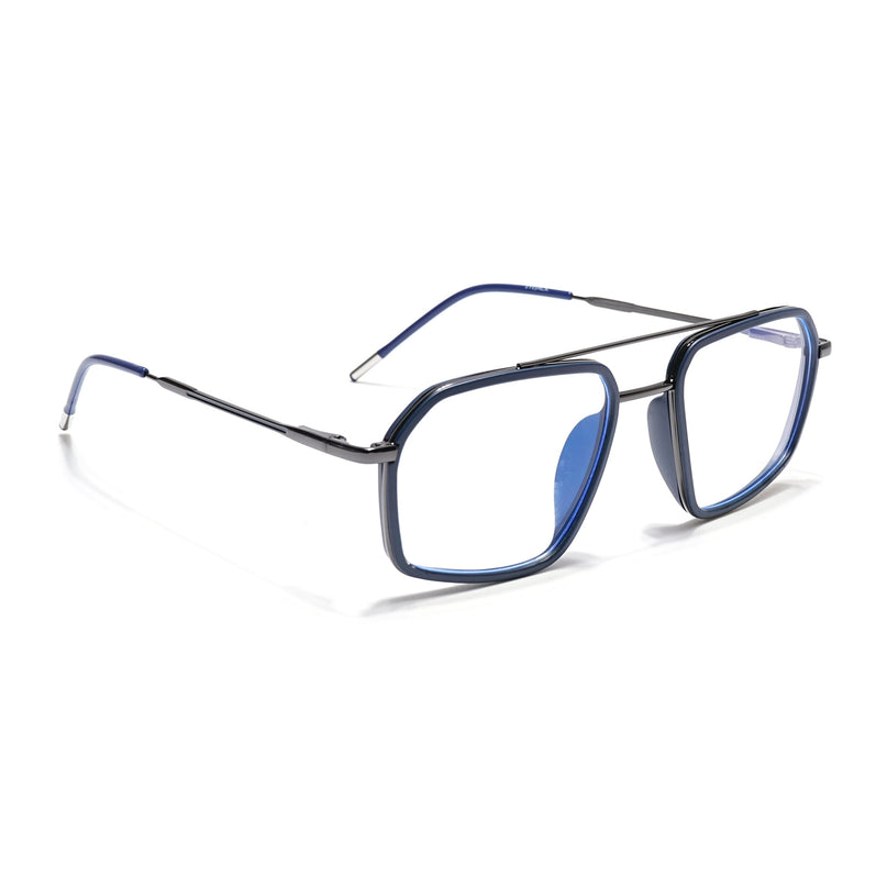 Eyejack Blue & Grey Wayfarer Eyeglasses for Men & Women (2505FCL1578-C2)