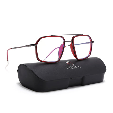 Eyejack Red & Grey Wayfarer Eyeglasses for Men & Women (2505FCL1579-C3)
