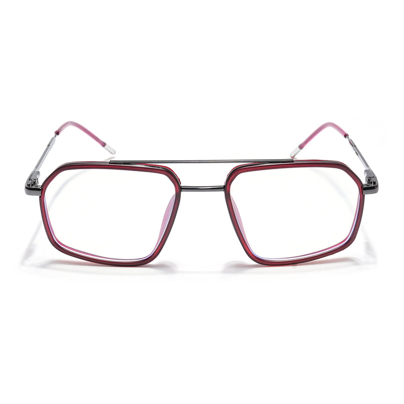 Eyejack Red & Grey Wayfarer Eyeglasses for Men & Women (2505FCL1579-C3)