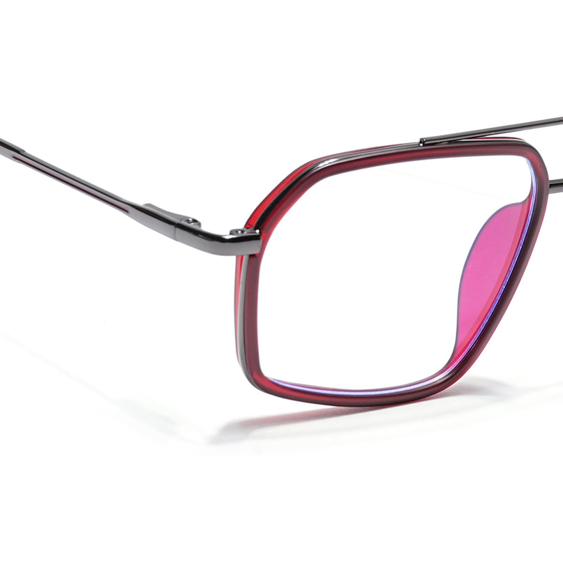 Eyejack Red & Grey Wayfarer Eyeglasses for Men & Women (2505FCL1579-C3)