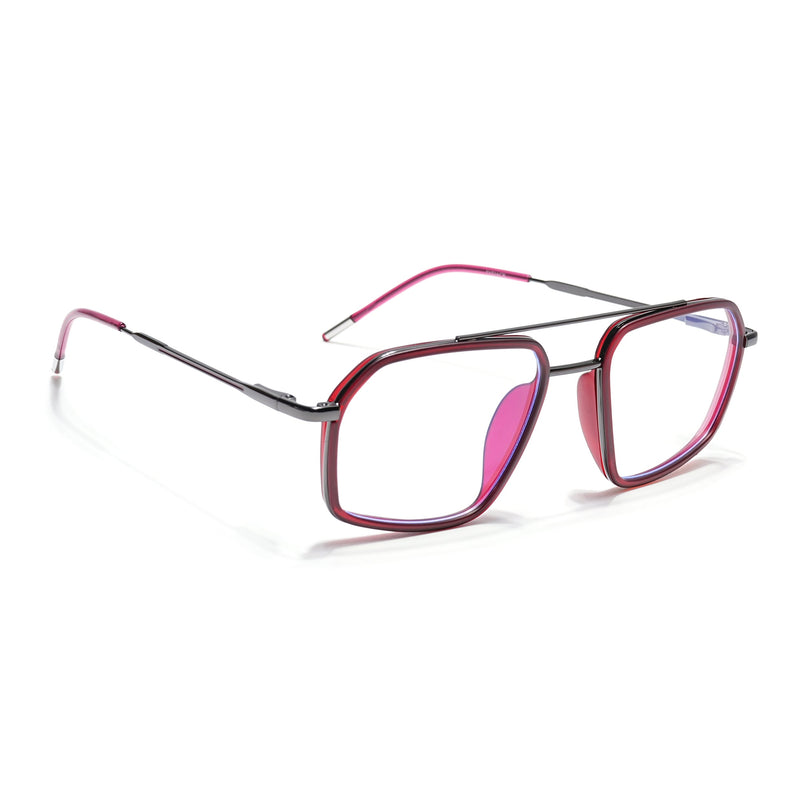Eyejack Red & Grey Wayfarer Eyeglasses for Men & Women (2505FCL1579-C3)