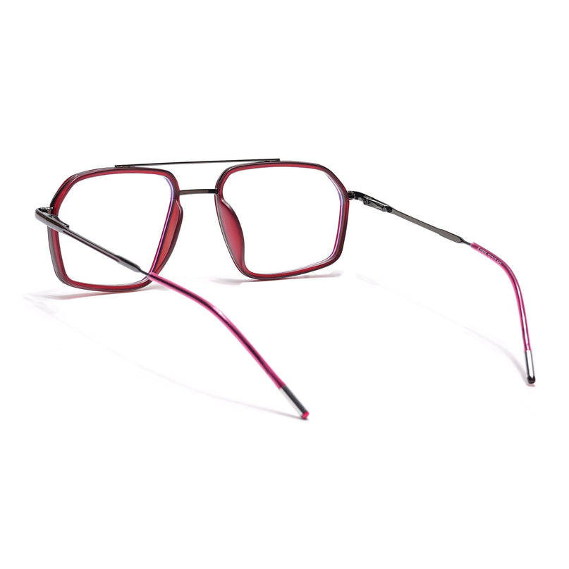 Eyejack Red & Grey Wayfarer Eyeglasses for Men & Women (2505FCL1579-C3)