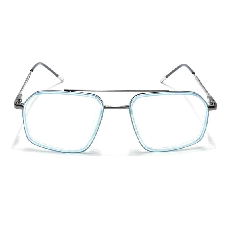 Eyejack Sky Blue & Grey Wayfarer Eyeglasses for Men & Women (2505FCL1580-C4)