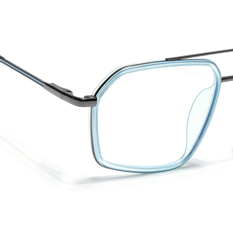 Eyejack Sky Blue & Grey Wayfarer Eyeglasses for Men & Women (2505FCL1580-C4)
