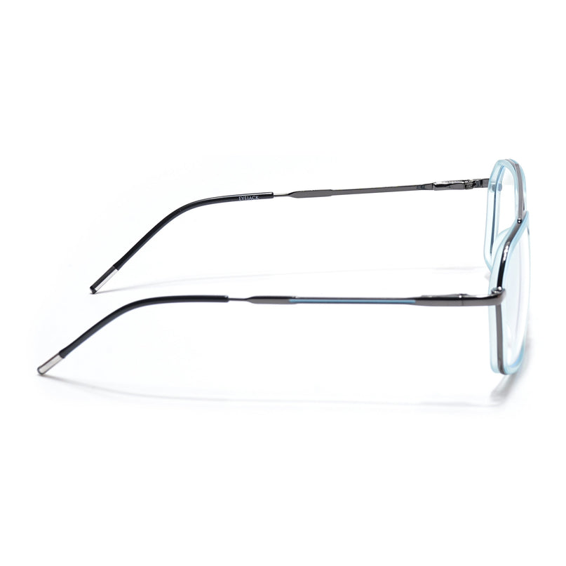 Eyejack Sky Blue & Grey Wayfarer Eyeglasses for Men & Women (2505FCL1580-C4)