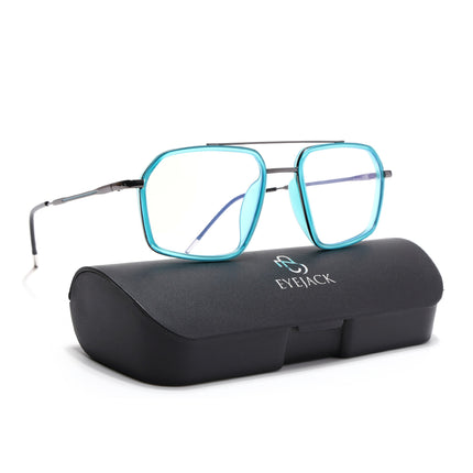 Eyejack Sea Green & Grey Wayfarer Eyeglasses for Men & Women (2505FCL1581-C5)